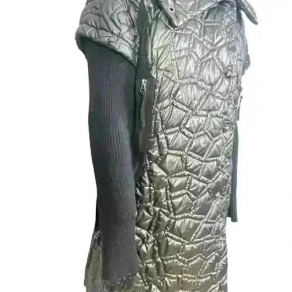 LAFLAMME FOURRURE GLOSSY QUILTED TRENCH GORGEOUS COAT SLEEVES SIZE M - Picture 6 of 16